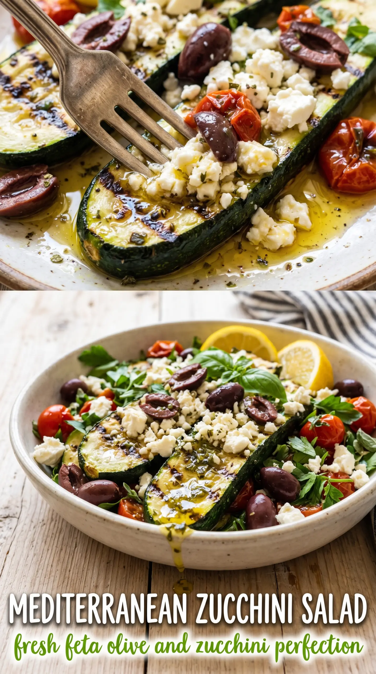 Mediterranean Grilled Zucchini Salad charred, bright, fresh