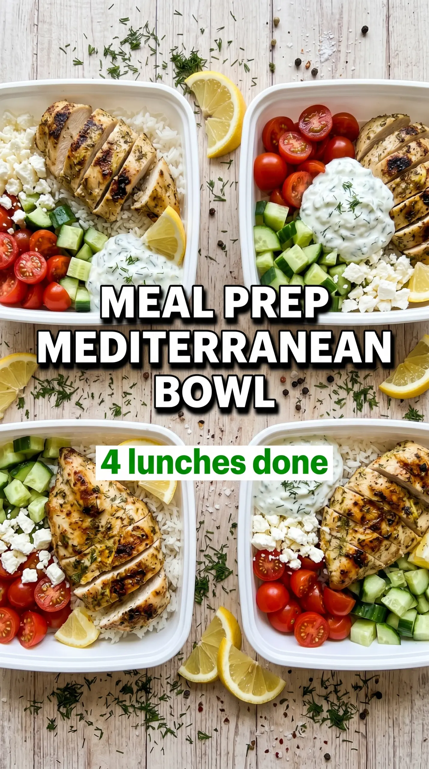 Mediterranean Lemon-Dill Chicken Bowls lemon dill fresh