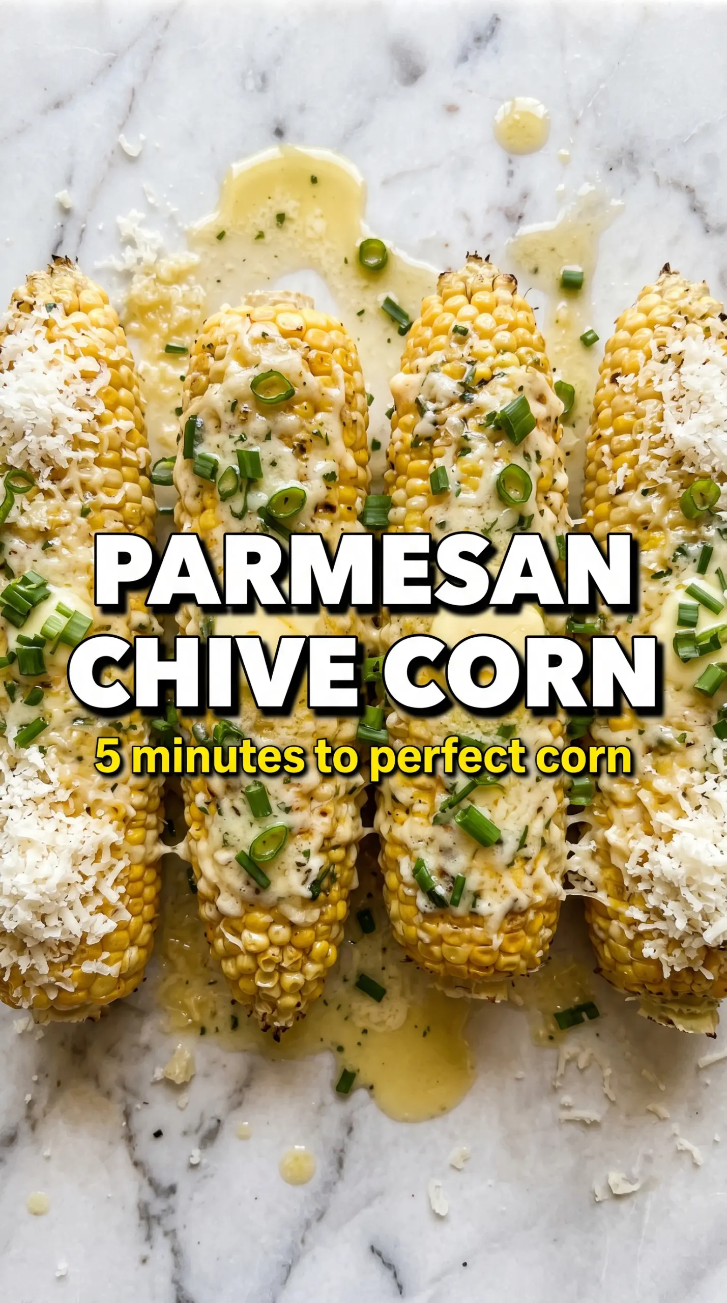 Parmesan Chive Corn on the Cob grilled cheesy herby