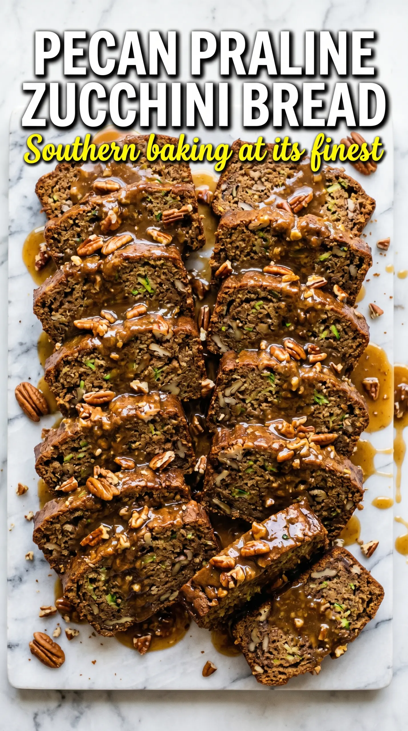 Pecan praline zucchini bread golden crunchy