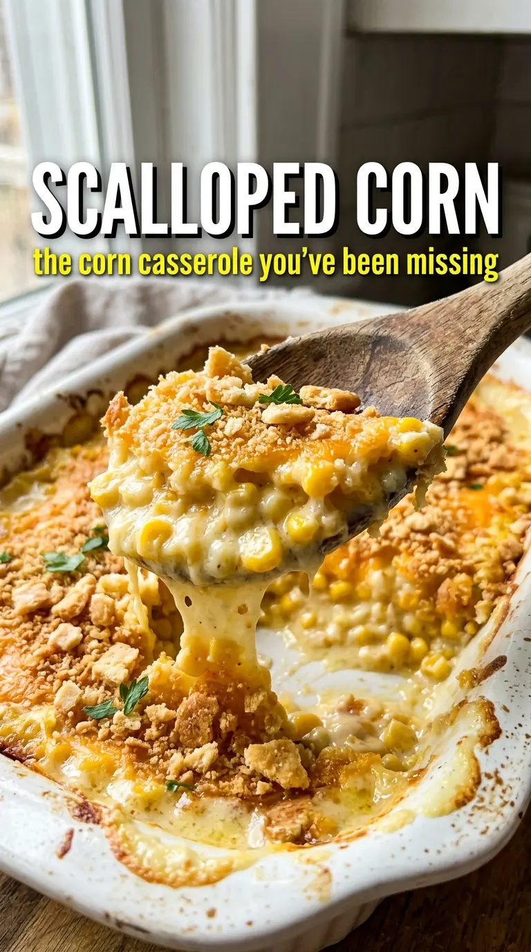 Scalloped Corn creamy cheesy cracker-topped