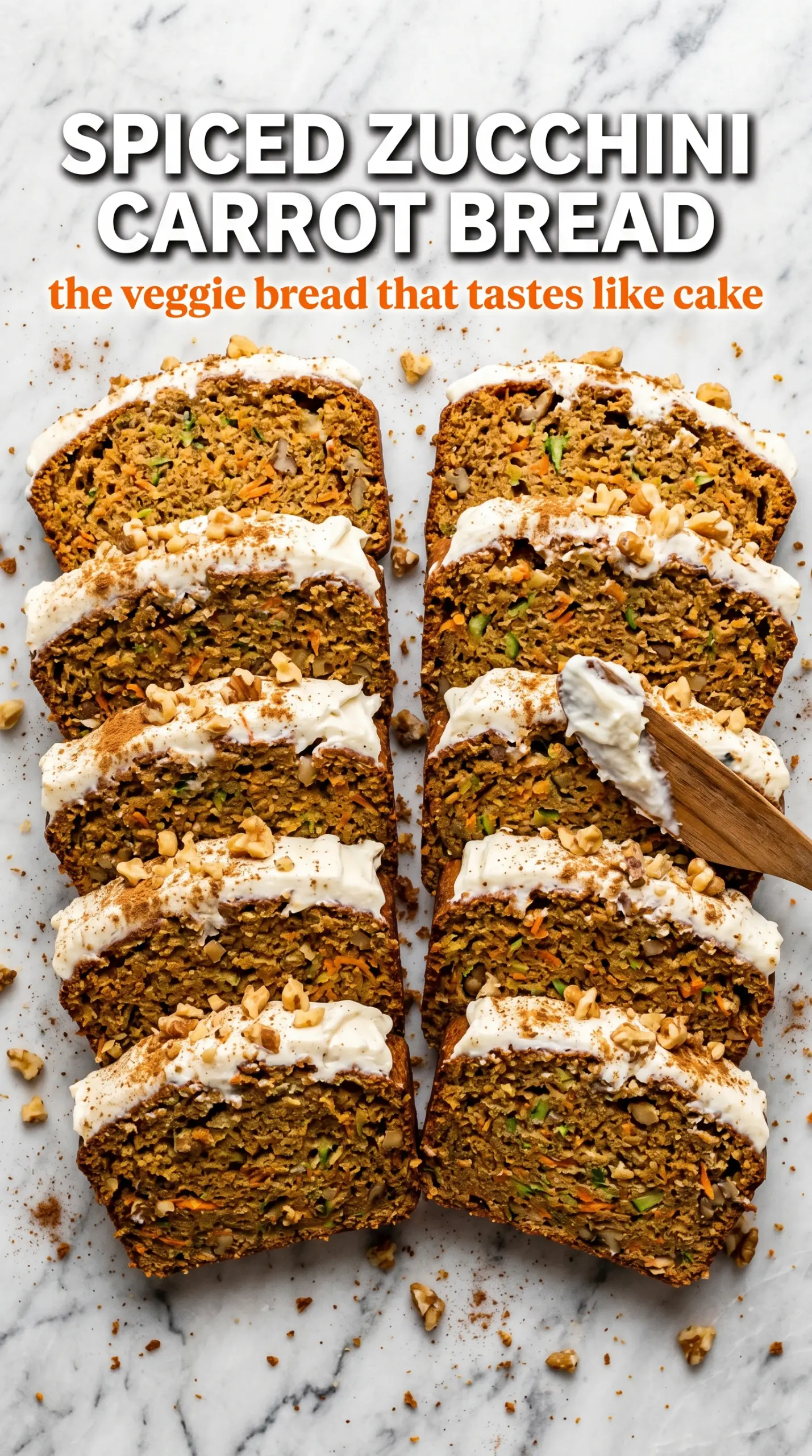 Spiced zucchini carrot bread warm crumb, moist loaf