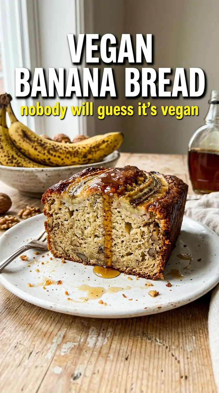 Slice of banana bread on a plate