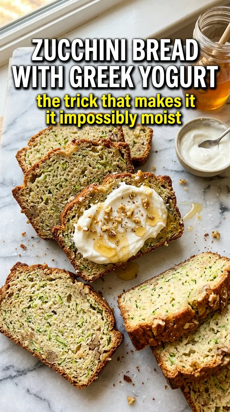 Zucchini Bread with Greek Yogurt moist golden crumb