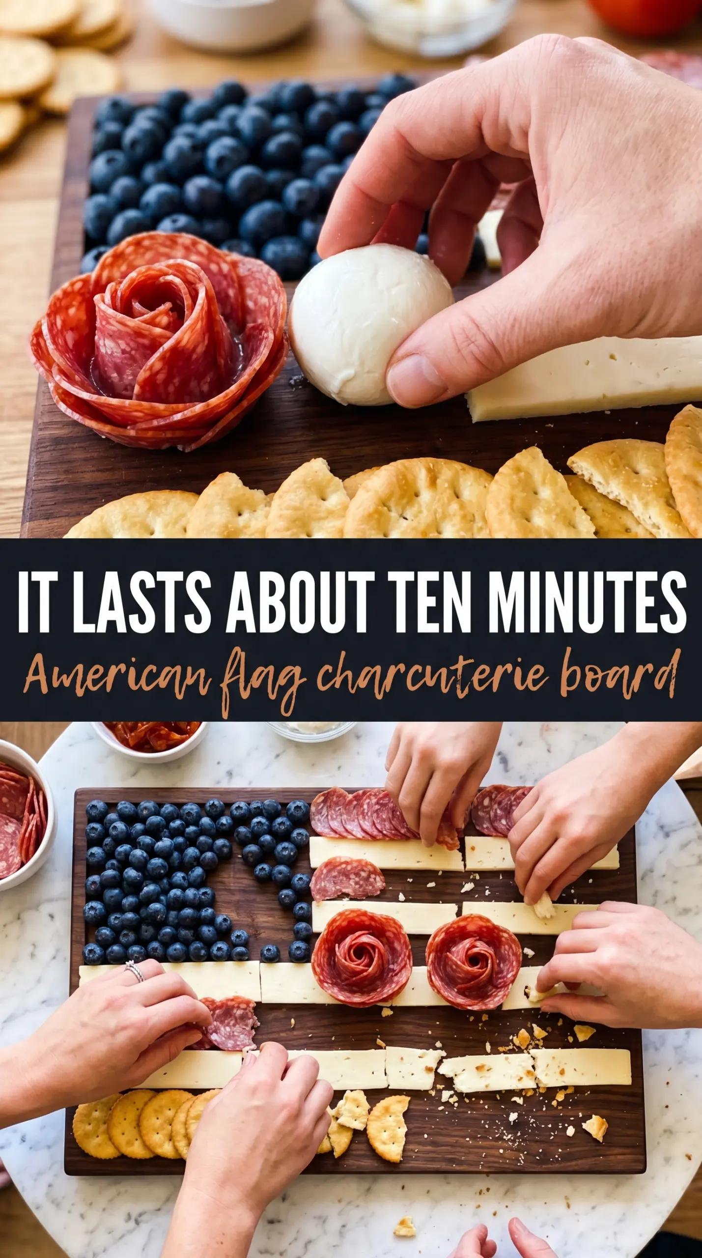 American Flag Charcuterie Board patriotic red white blue