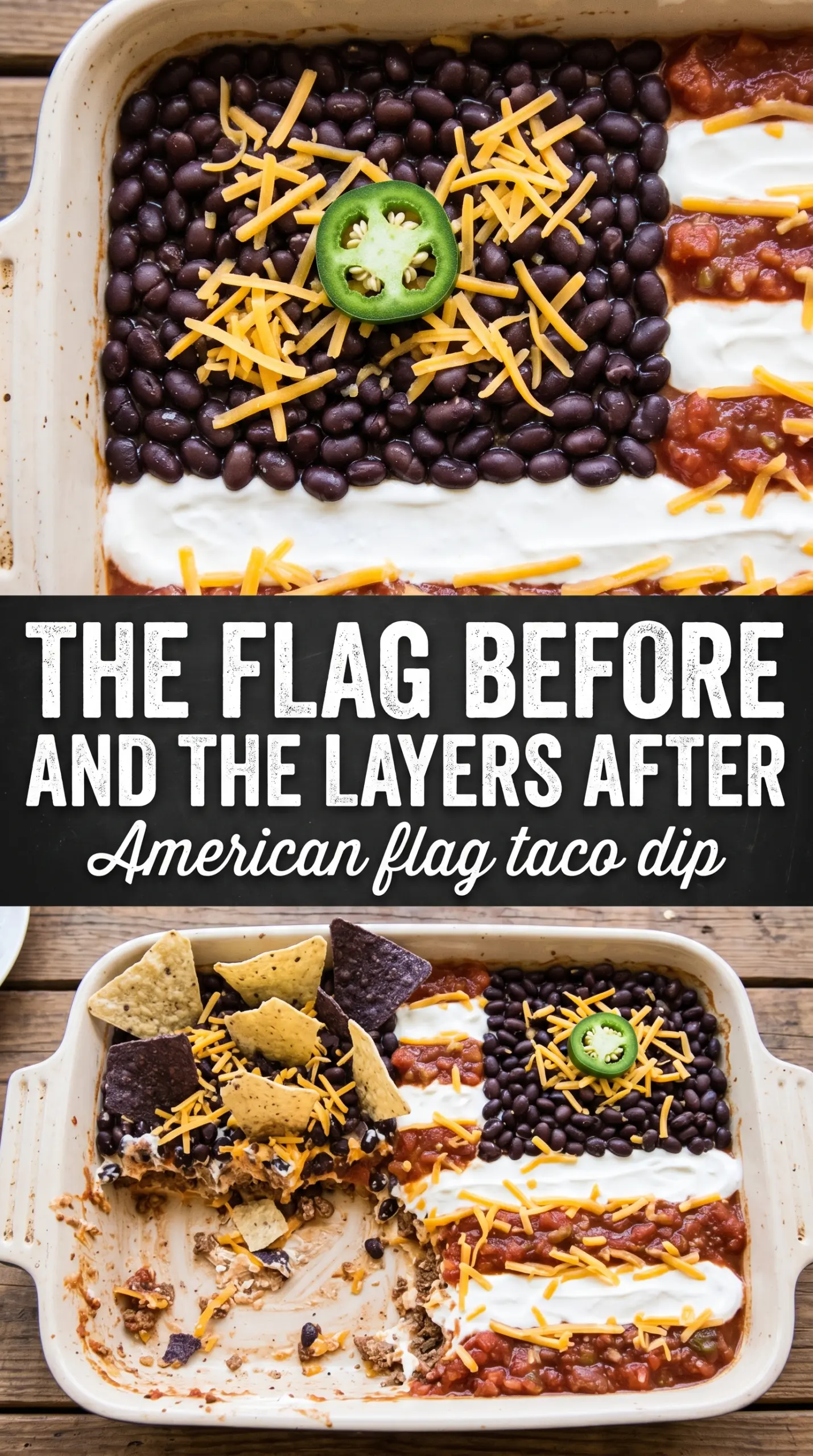 American Flag Taco Dip patriotic layered dip