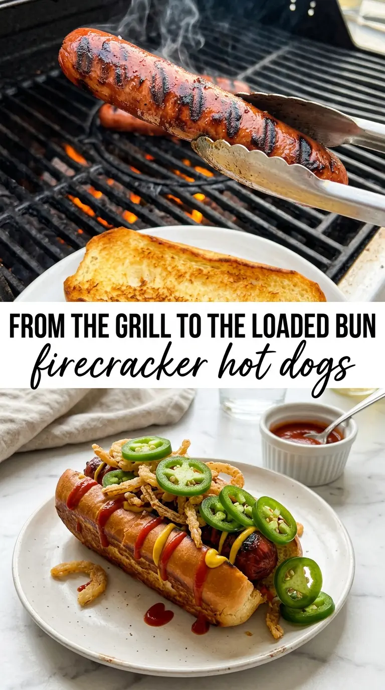 Firecracker Hot Dogs spicy charred loaded