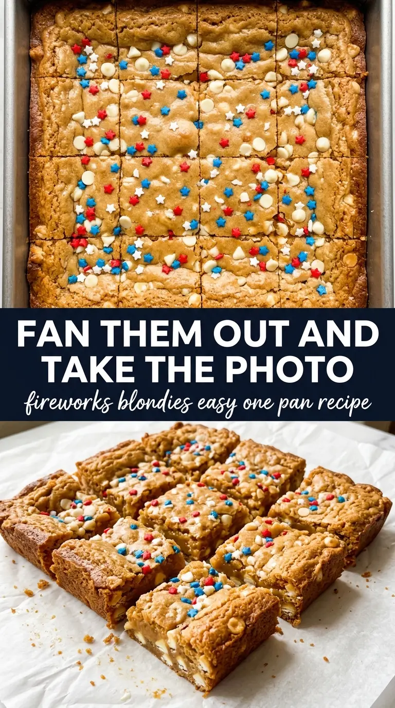 Fireworks Blondies chewy sprinkle-packed
