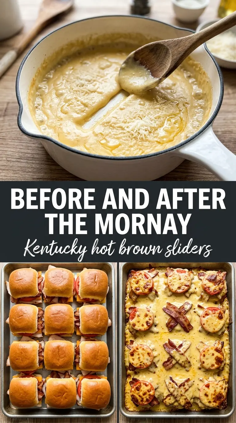 Kentucky Hot Brown Sliders cheesy bacon-topped pull-apart