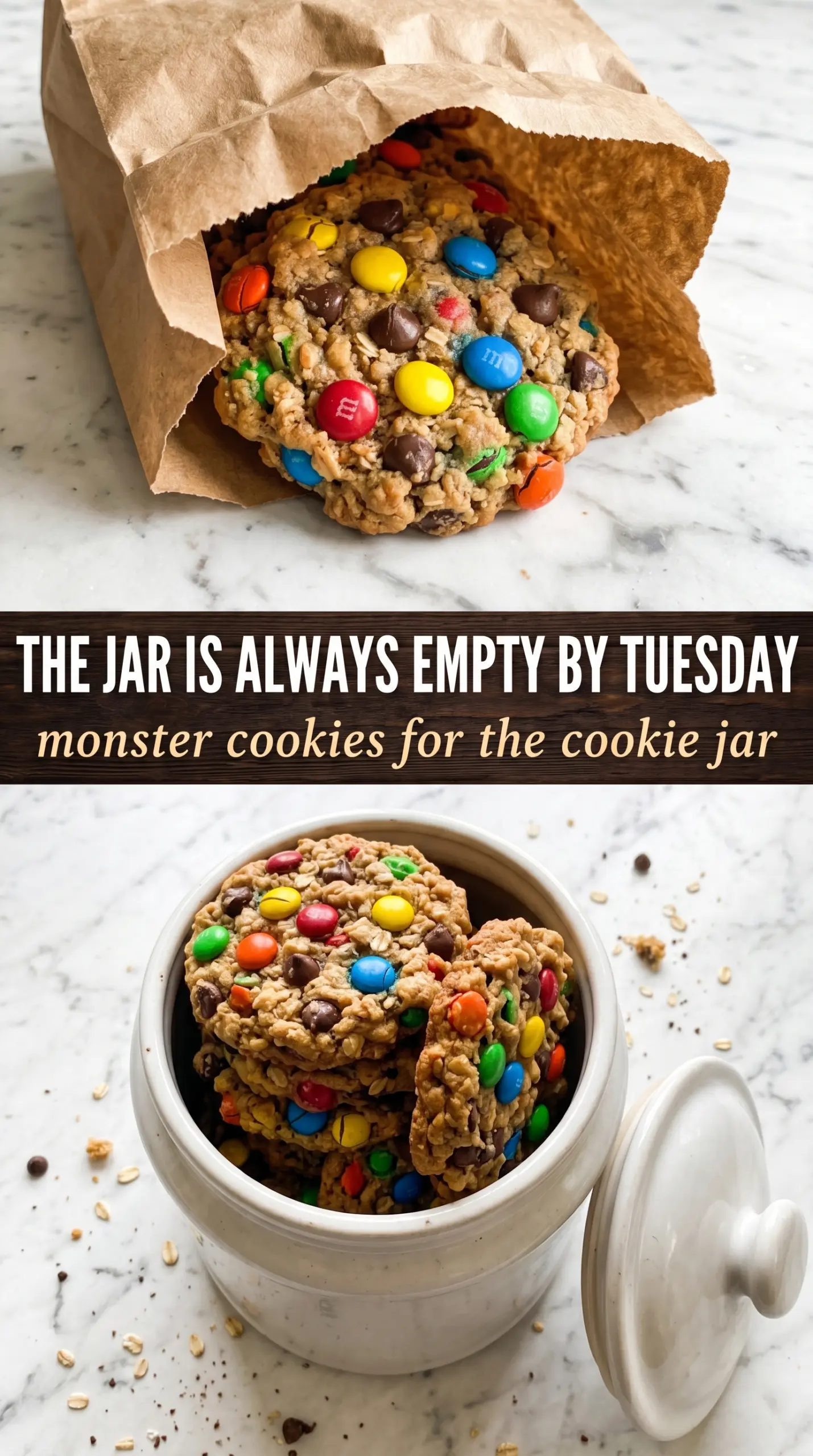 Monster Cookies chewy peanut butter colorful