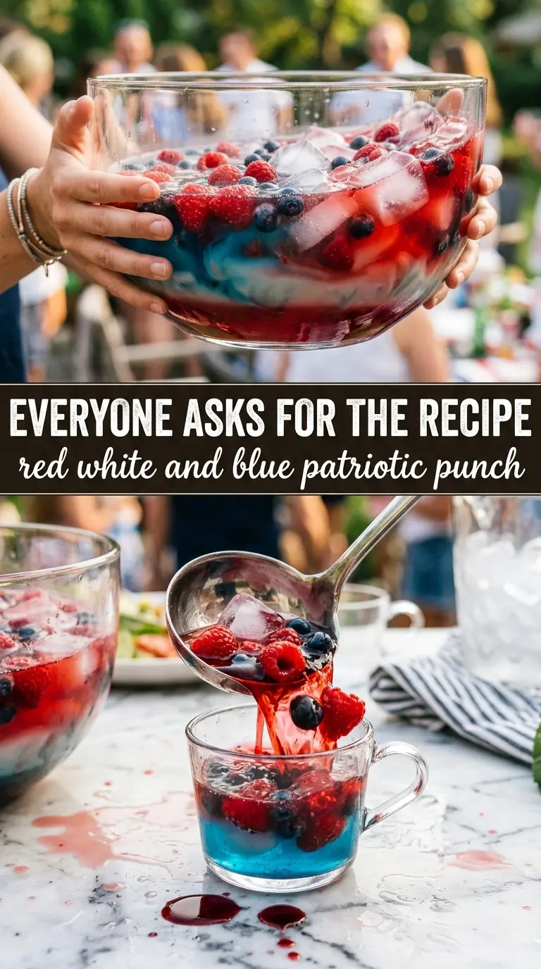 Patriotic Punch red white blue layers