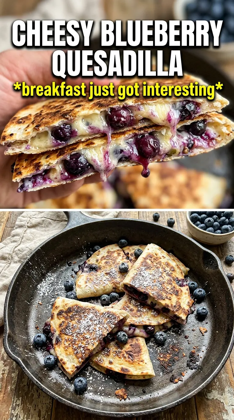 Blueberry Breakfast Quesadilla crisp creamy blueberry