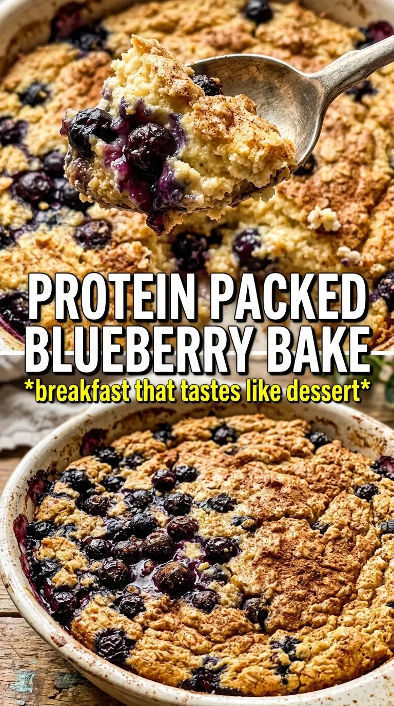 Blueberry cottage cheese breakfast bake golden custardy