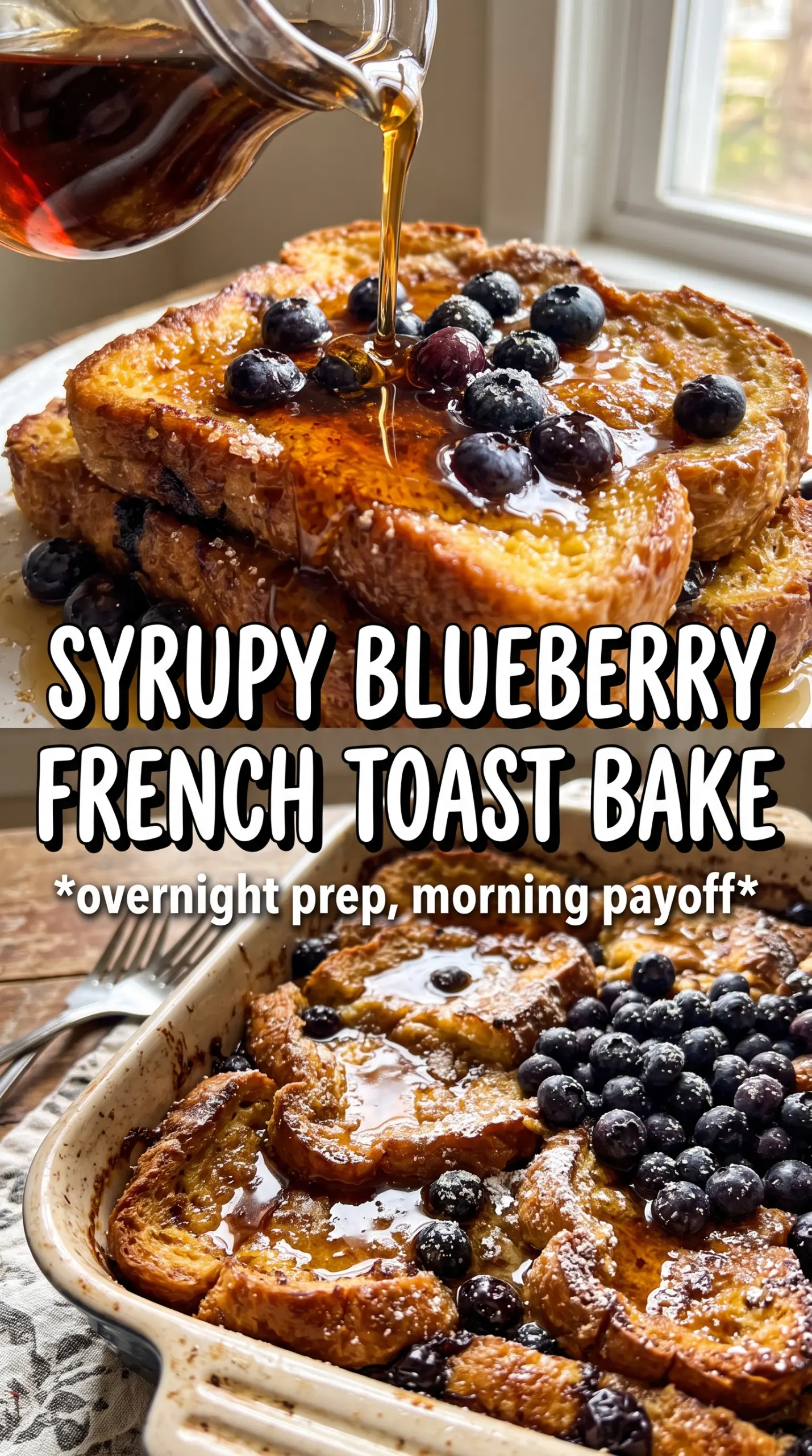 Blueberry French Toast Casserole golden streusel creamy