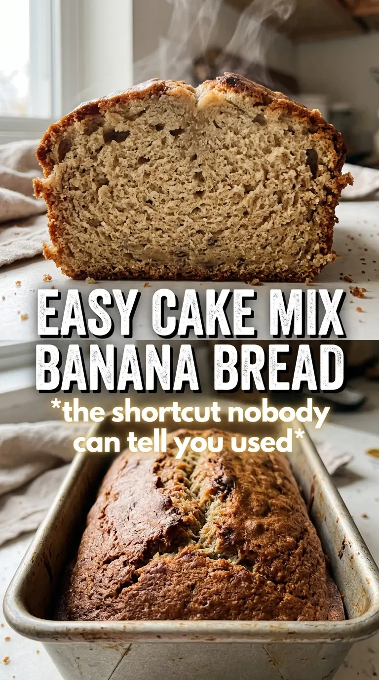 Cake Mix Banana Bread fluffy cakey golden