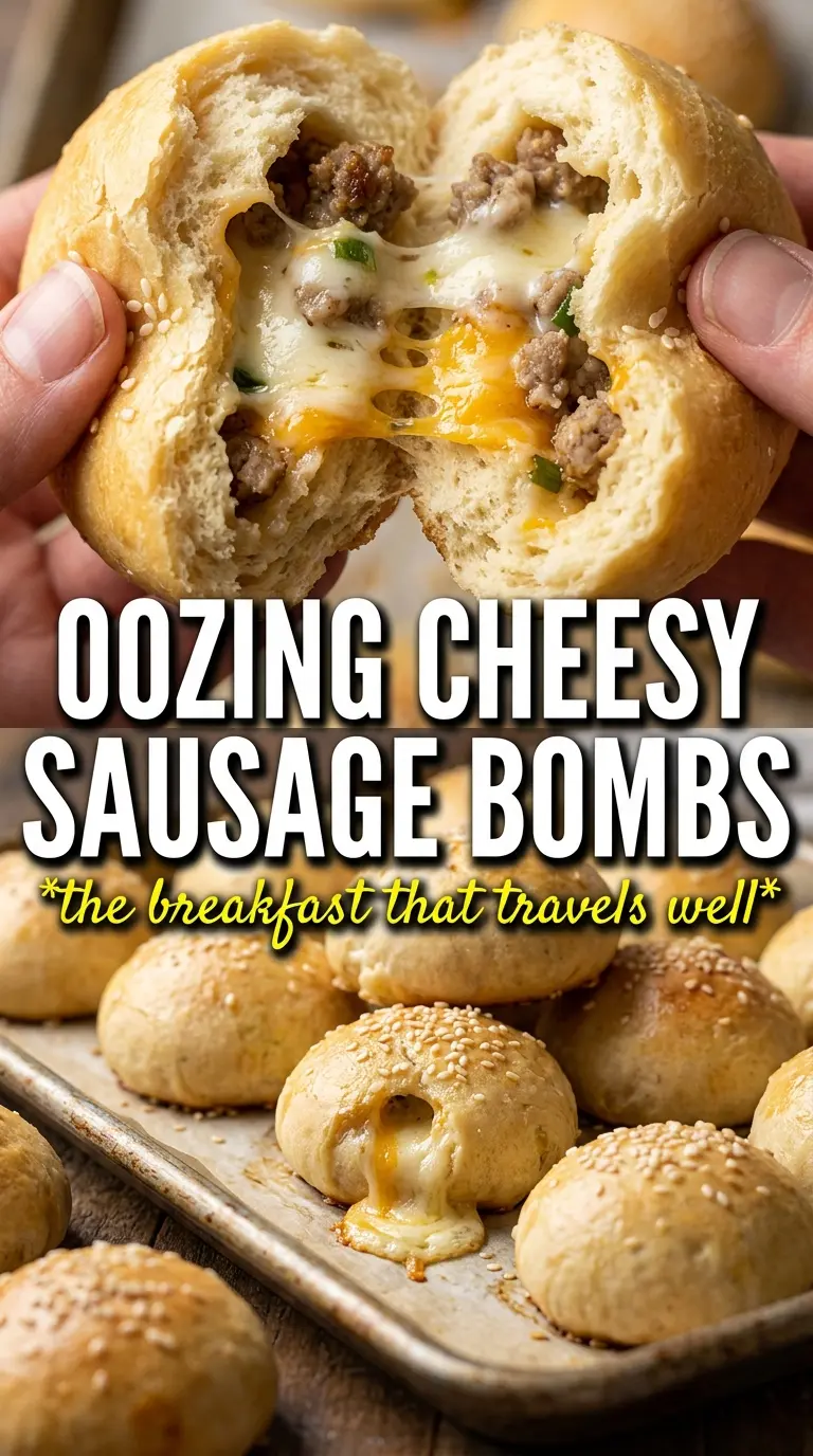 Cheesy Sausage Breakfast Bombs golden garlic-butter stuffed