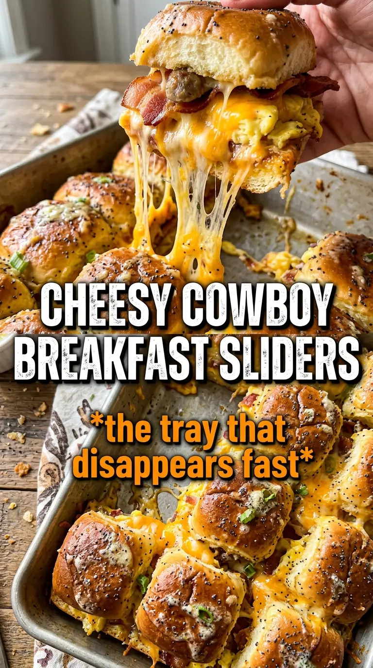 Cowboy Breakfast Sliders cheesy buttery golden
