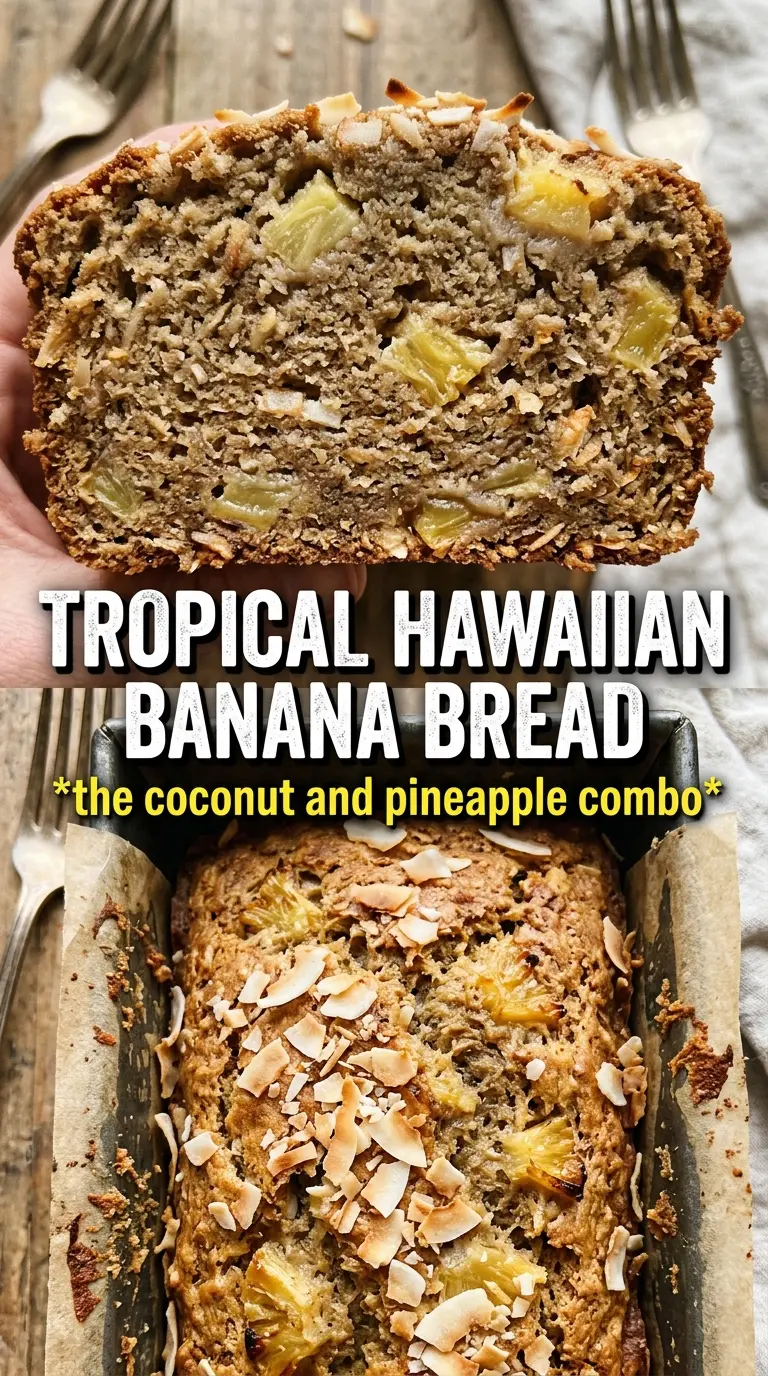 Hawaiian banana bread tropical coconut macadamia