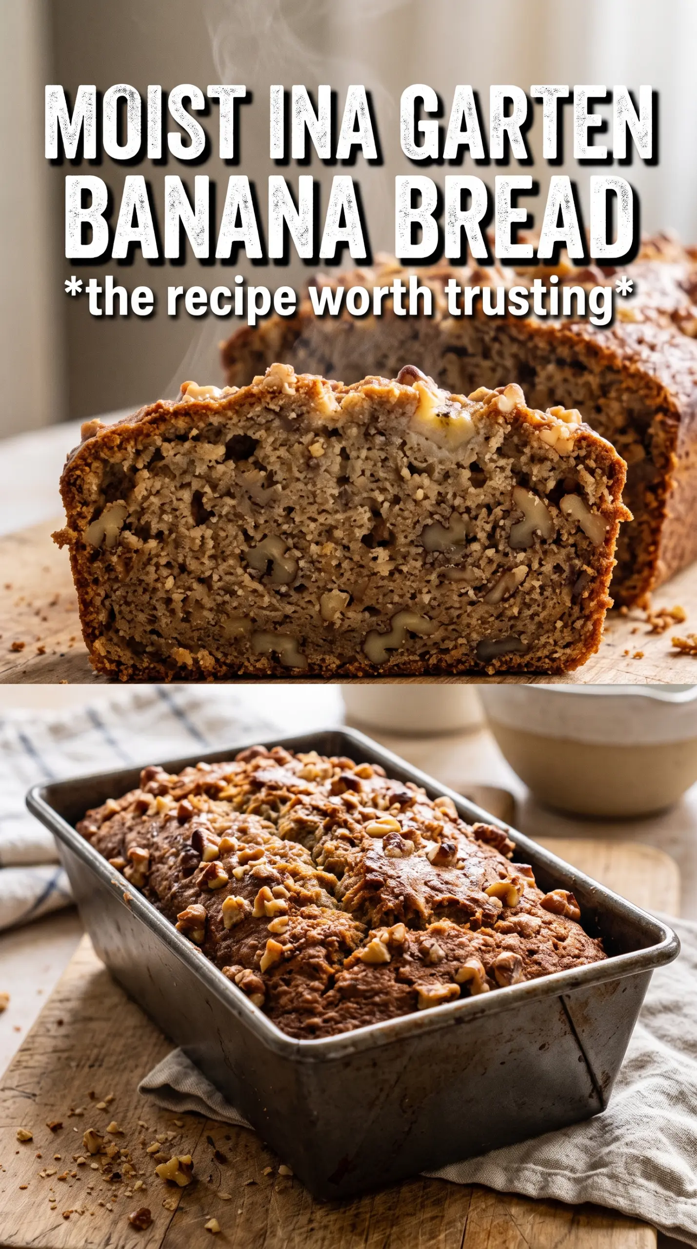 Ina Garten's Banana Bread bakery-style moist walnut