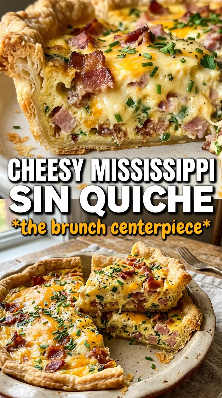 Mississippi Sin Quiche creamy cheesy sausage
