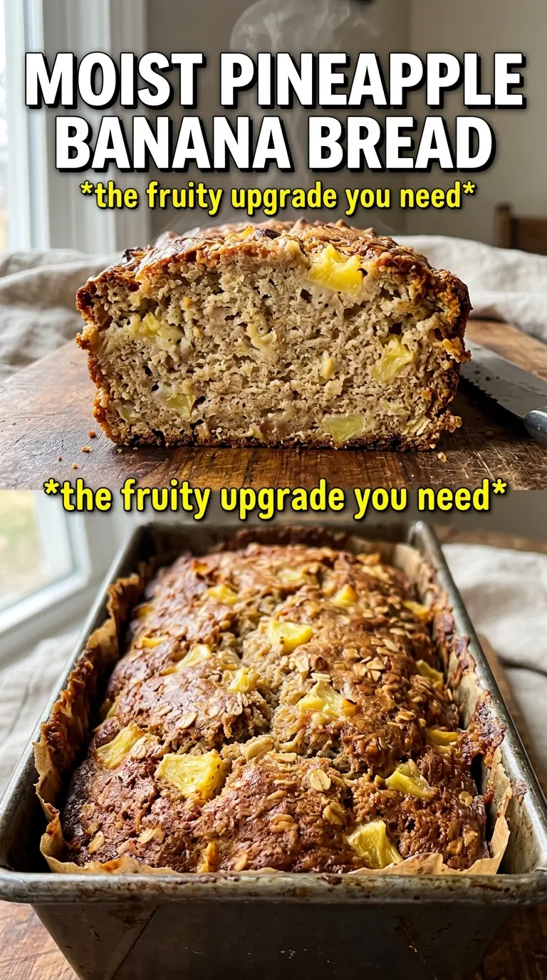 Pineapple banana bread tropical moist loaf