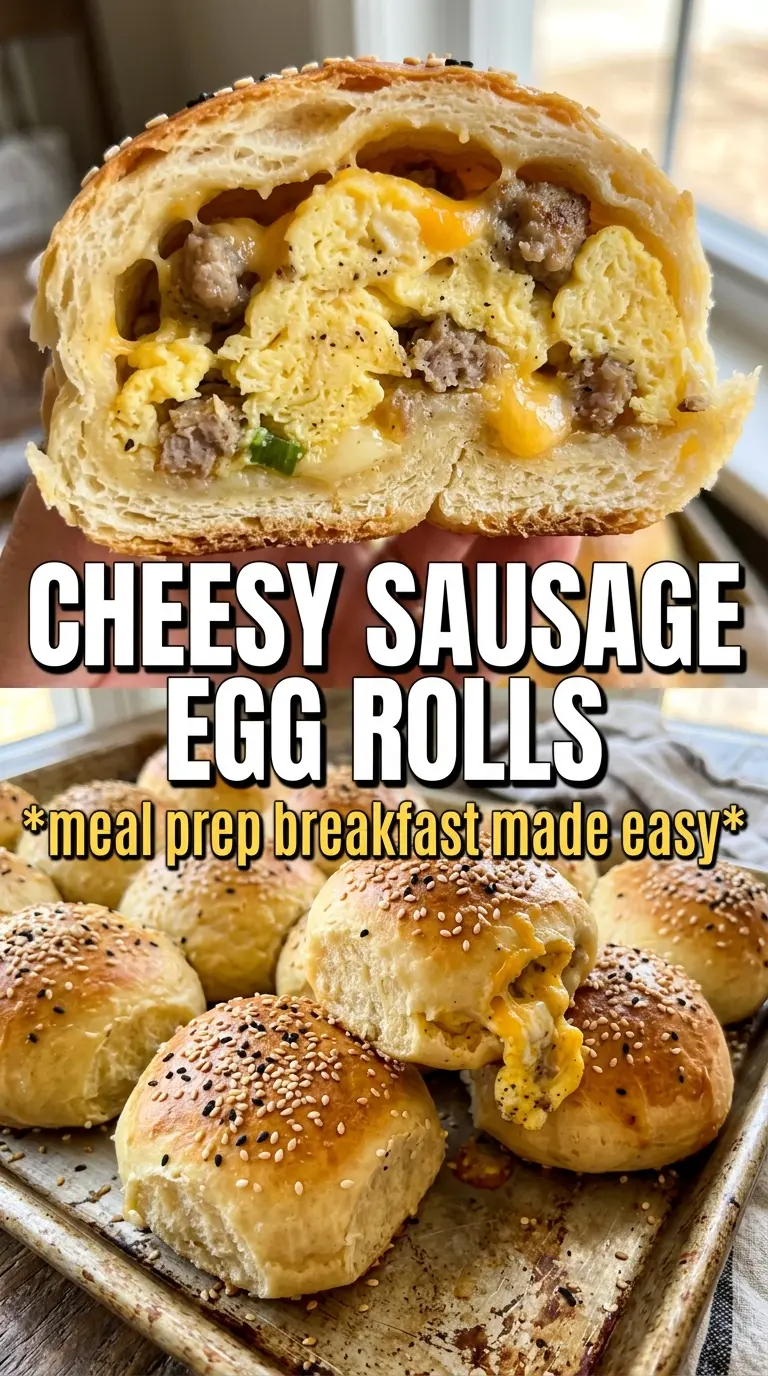 Sausage Egg Breakfast Rolls golden cheesy breakfast