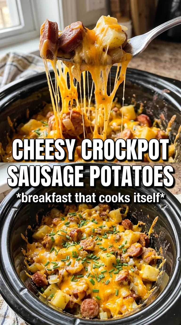 Slow Cooker Sausage and Potato Casserole cheesy potato sausage