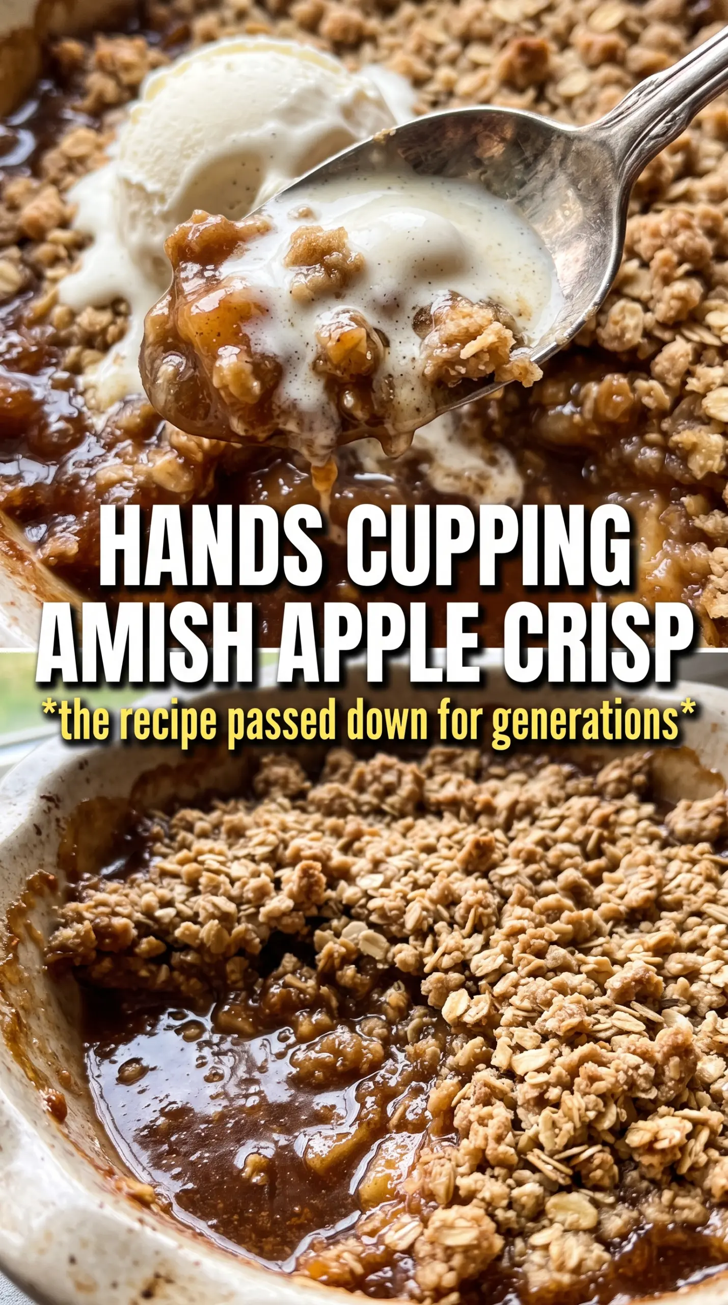 Amish apple crisp golden crumble spiced apples