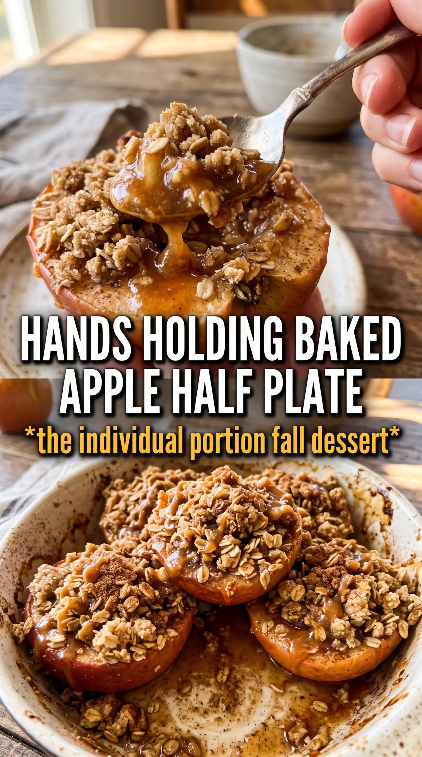 Apple Crisp Baked Apples tender crumbly cinnamon