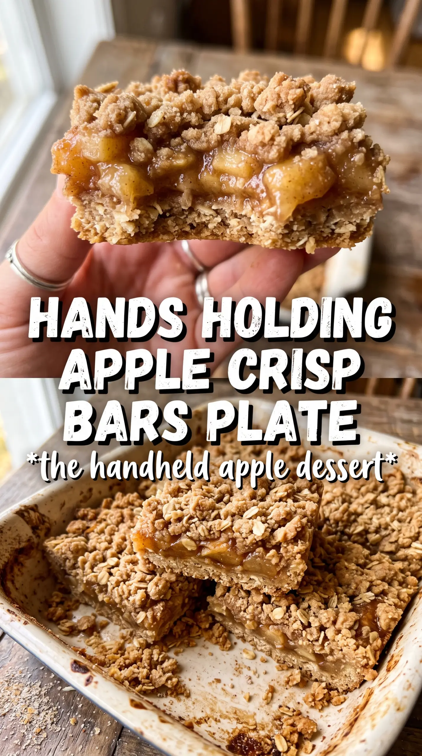 Apple Crisp Bars layered oat crumble, spiced apples