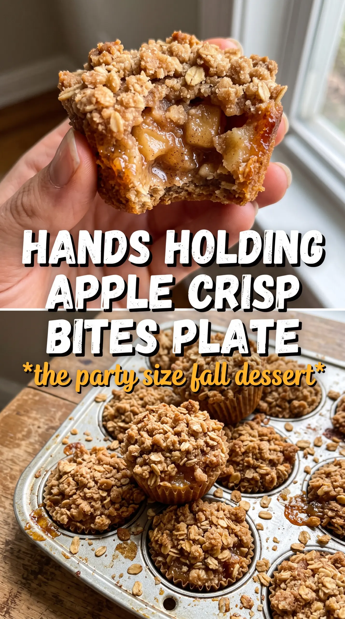 Apple crisp bites mini tart caramelized oat crumble