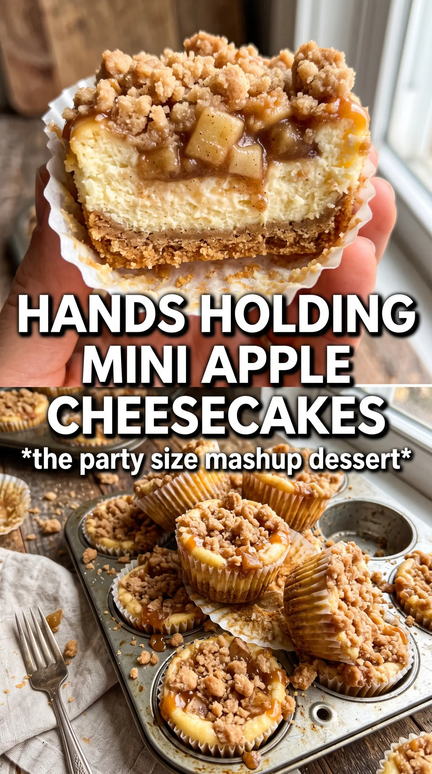 Apple Crisp Mini Cheesecakes creamy spiced oat crumble