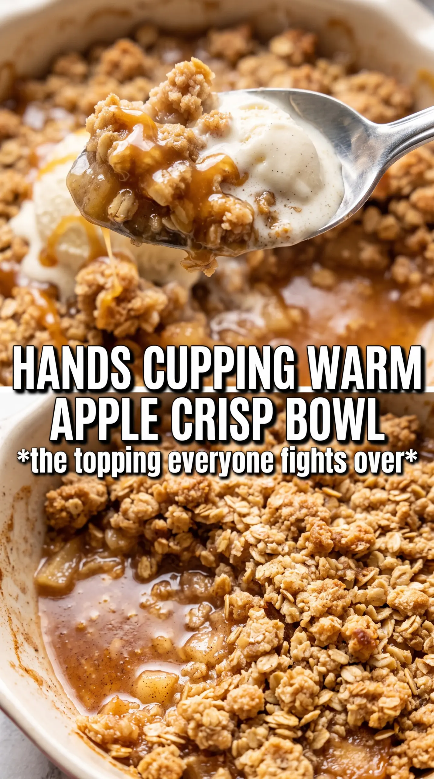 Apple Crisp golden oat crumble bubbling cinnamon
