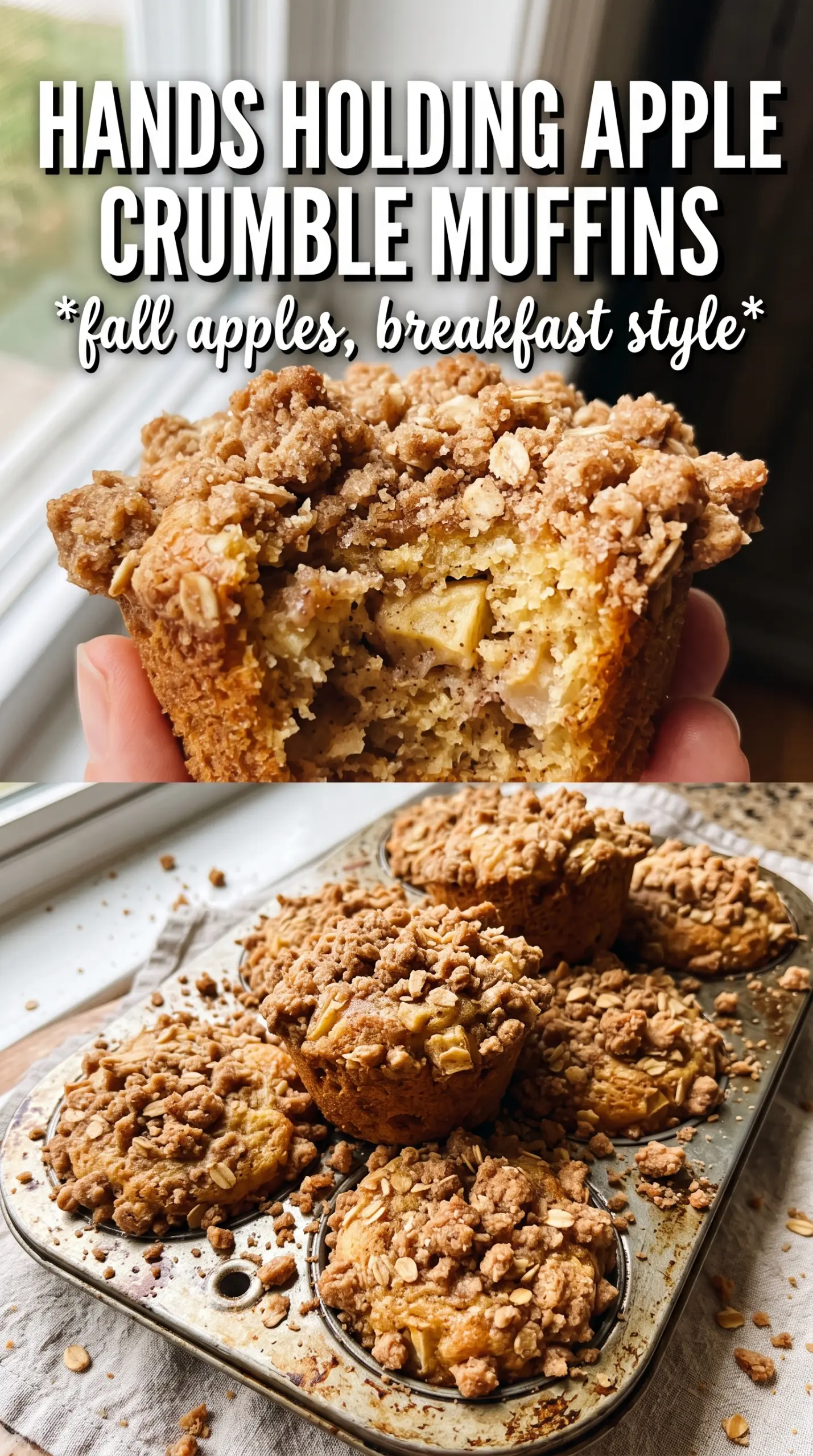 Apple Crumble Muffins golden oat topping moist apple