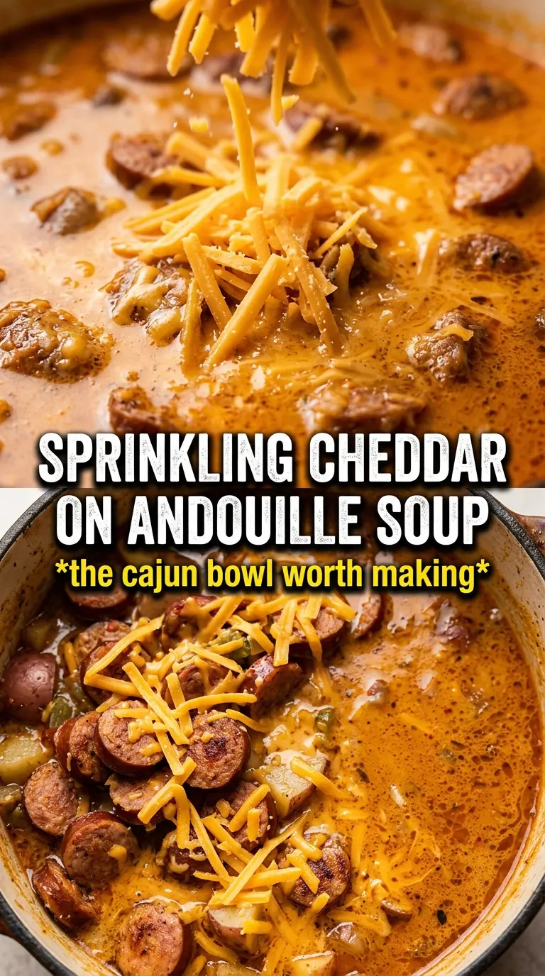 Cajun Potato Soup With Andouille Sausage And Cheddar Cream creamy spicy