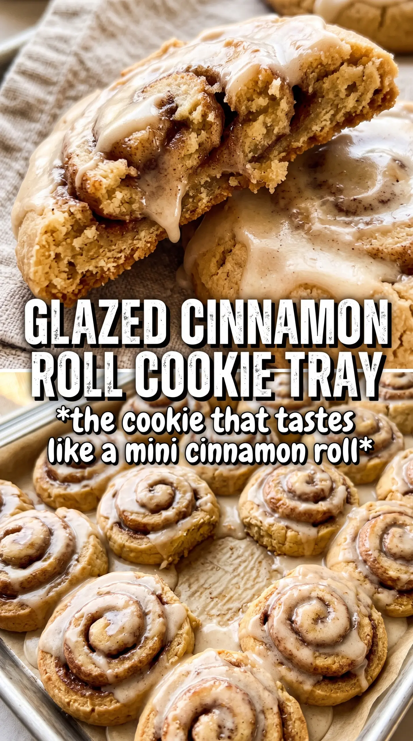 Cinnamon Roll Cookies swirled glazed