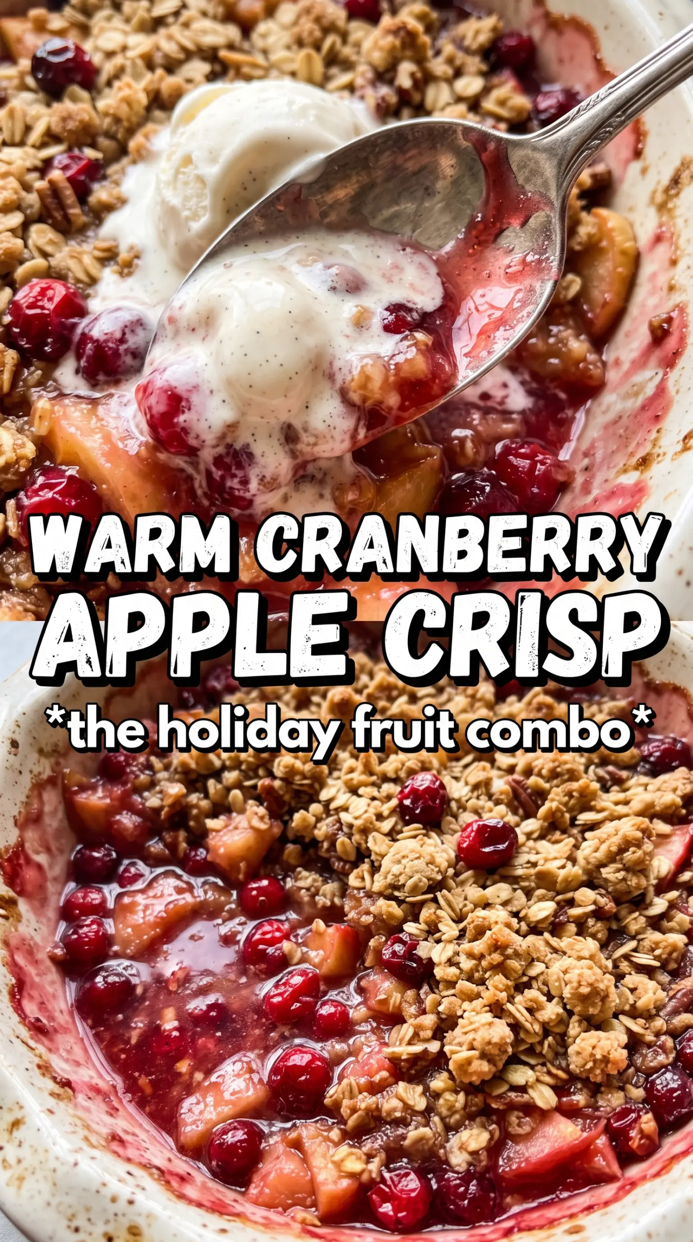 Cranberry Apple Crisp golden crumble bubbling filling