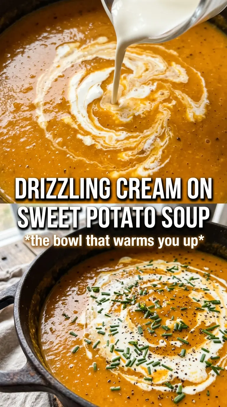 Creamy Sweet Potato Soup, vibrant orange, silky texture