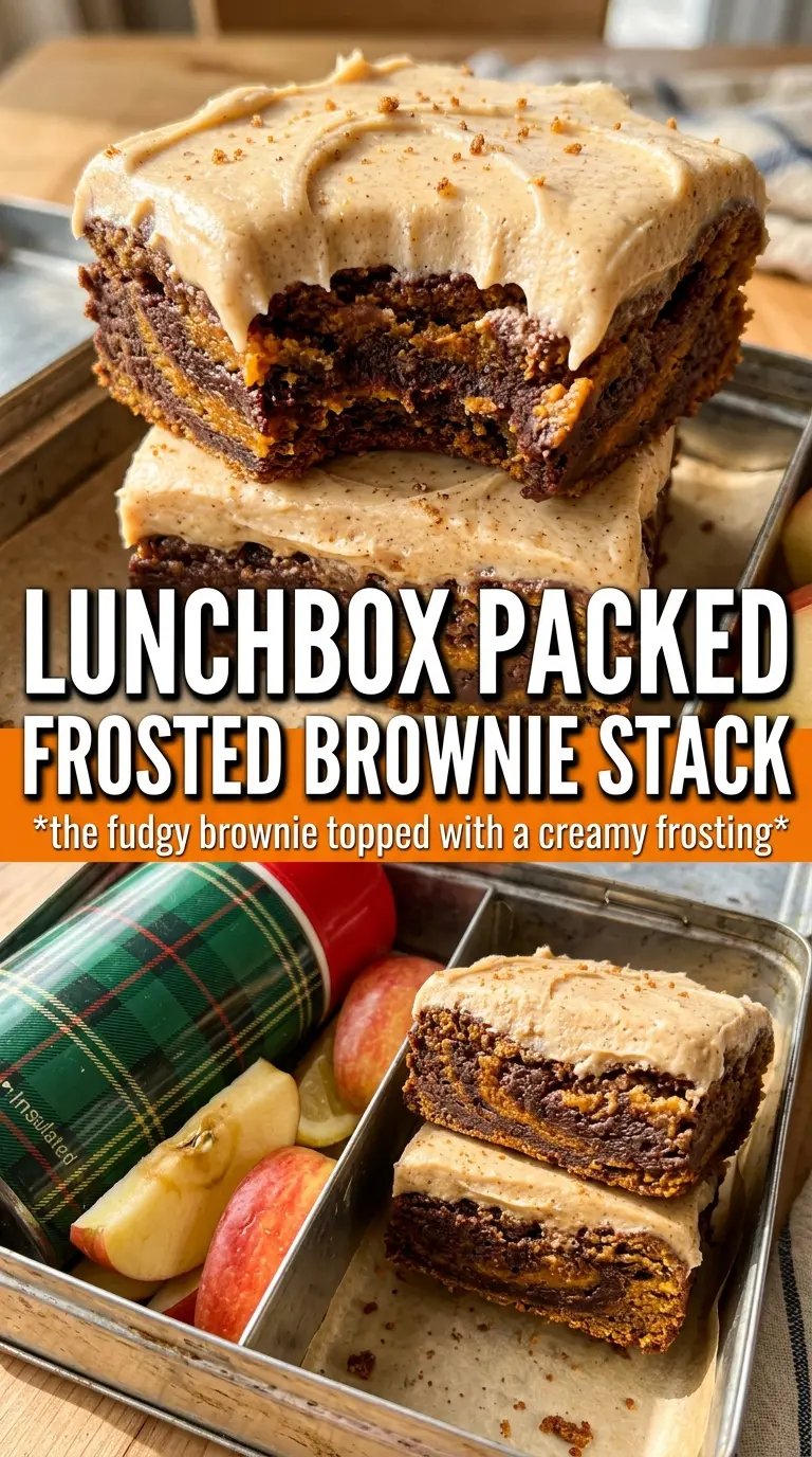 Frosted Pumpkin Brownies fudgy chocolate pumpkin caramel