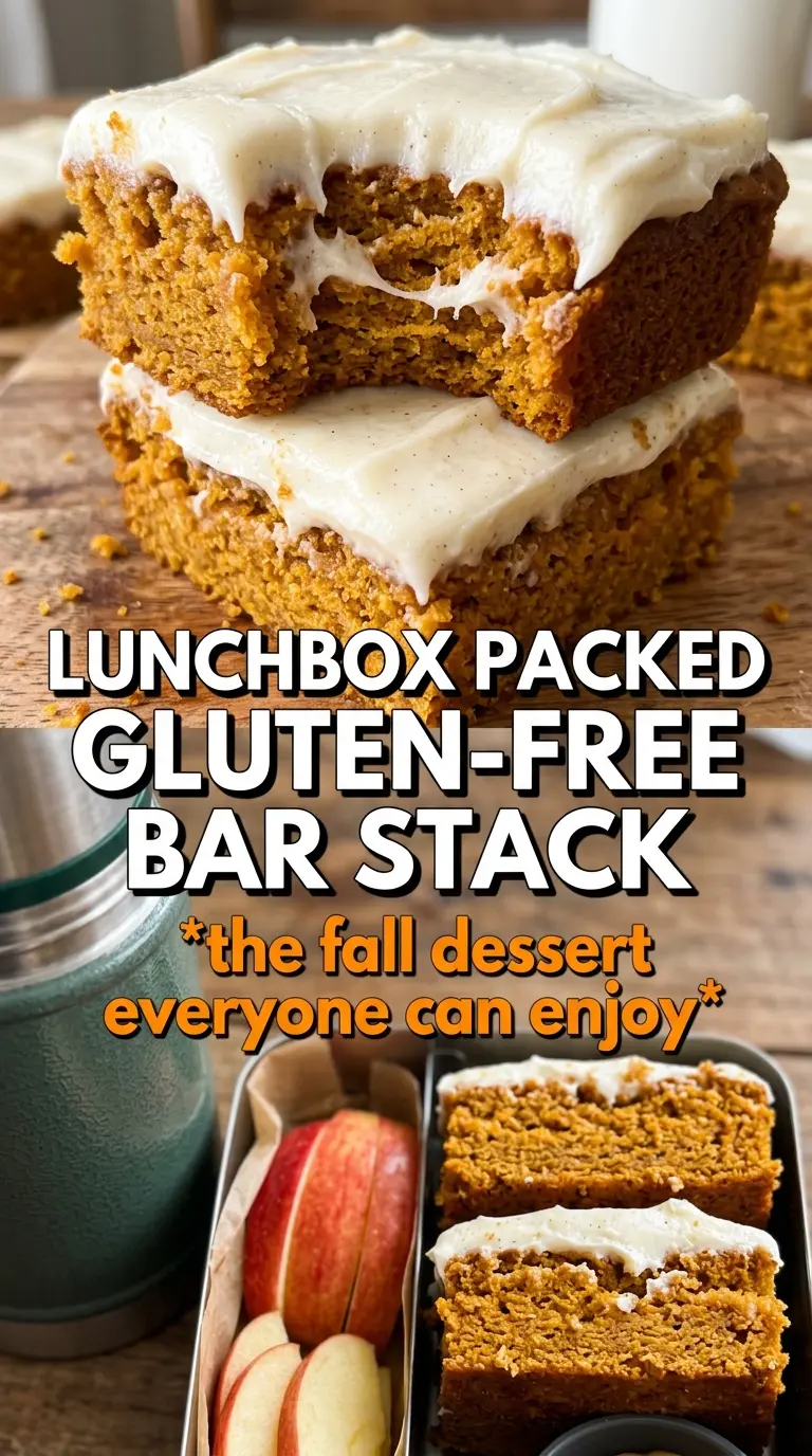 Gluten-Free Pumpkin Bars golden-orange frosting