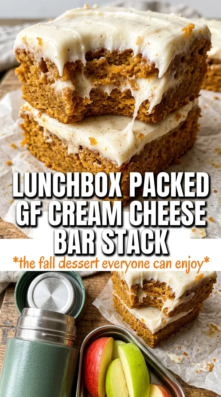 Gluten-Free Pumpkin Bars With Cream Cheese Frosting golden-orange bars cinnamon