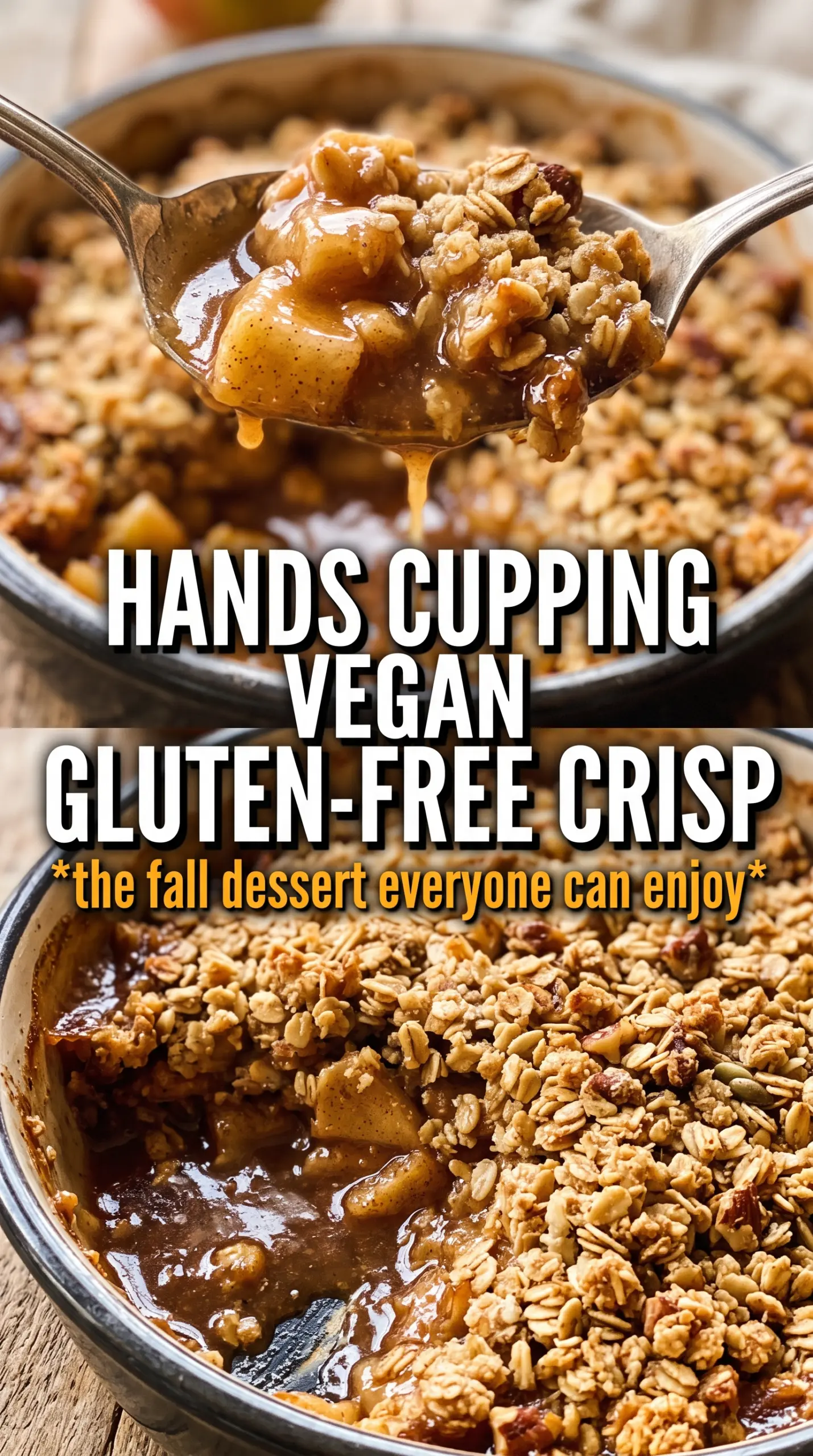 Gluten-Free Vegan Apple Crisp golden coconut oat crumble