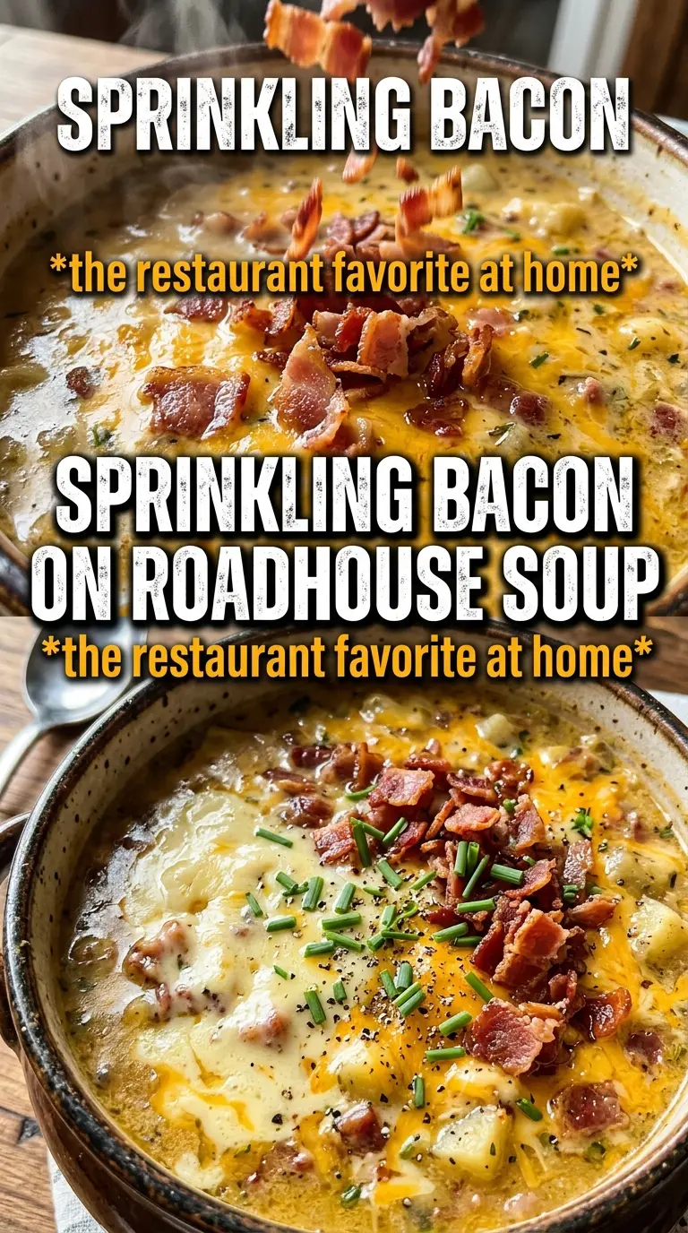 Logan's Roadhouse potato soup creamy bacon cheddar