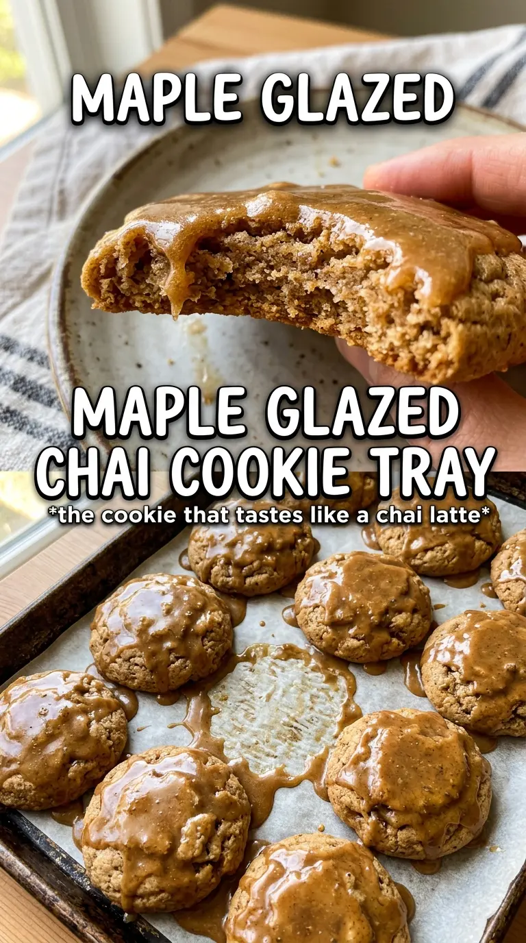 Maple chai cookies golden-brown crinkled glaze
