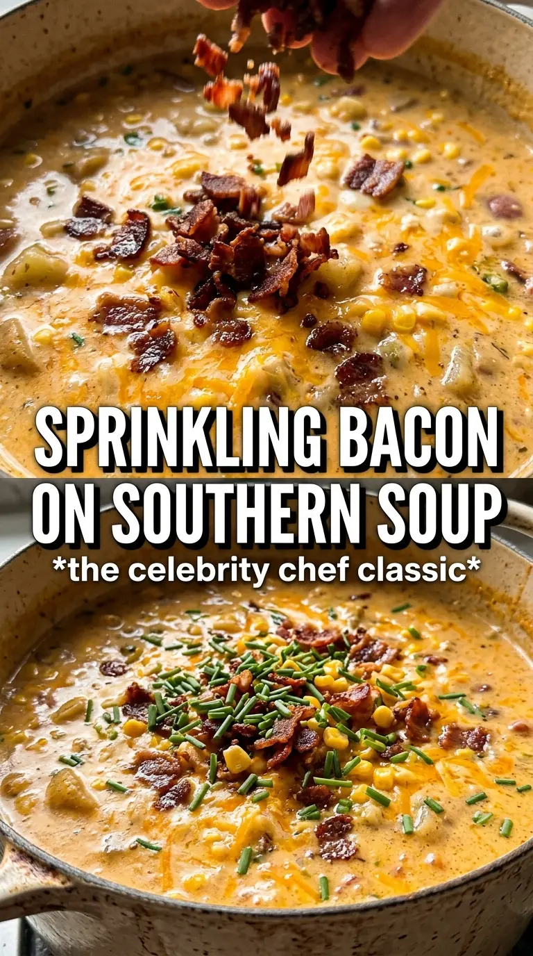 Paula Deen loaded baked potato soup creamy cheesy