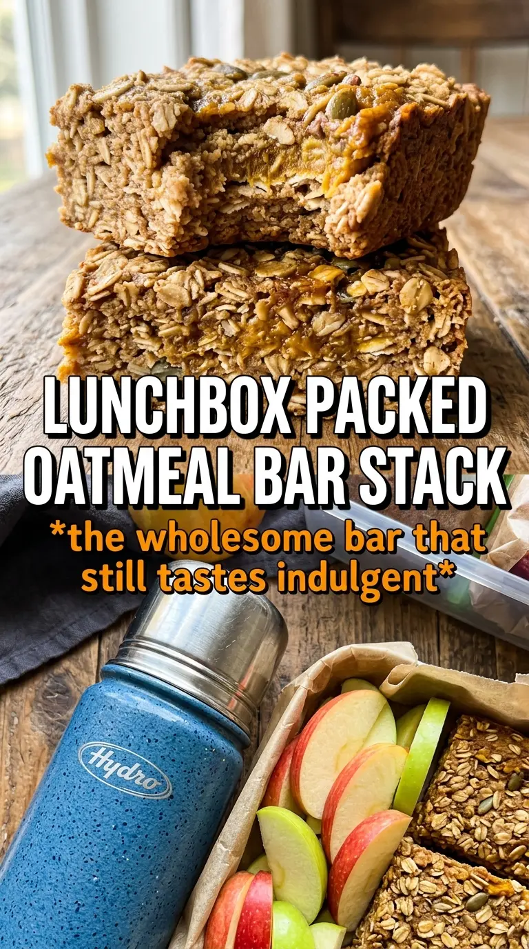 Pumpkin Oatmeal Bars, chewy oat texture, maple drizzle