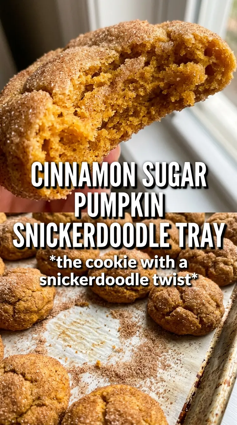 Pumpkin Snickerdoodle Cookies soft crinkled cinnamon-sugar