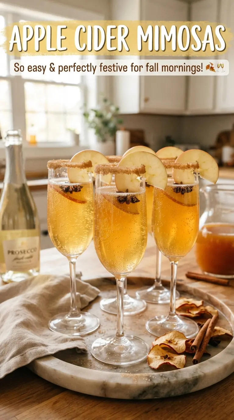 Apple Cider Mimosas golden bubbly cinnamon-sugar