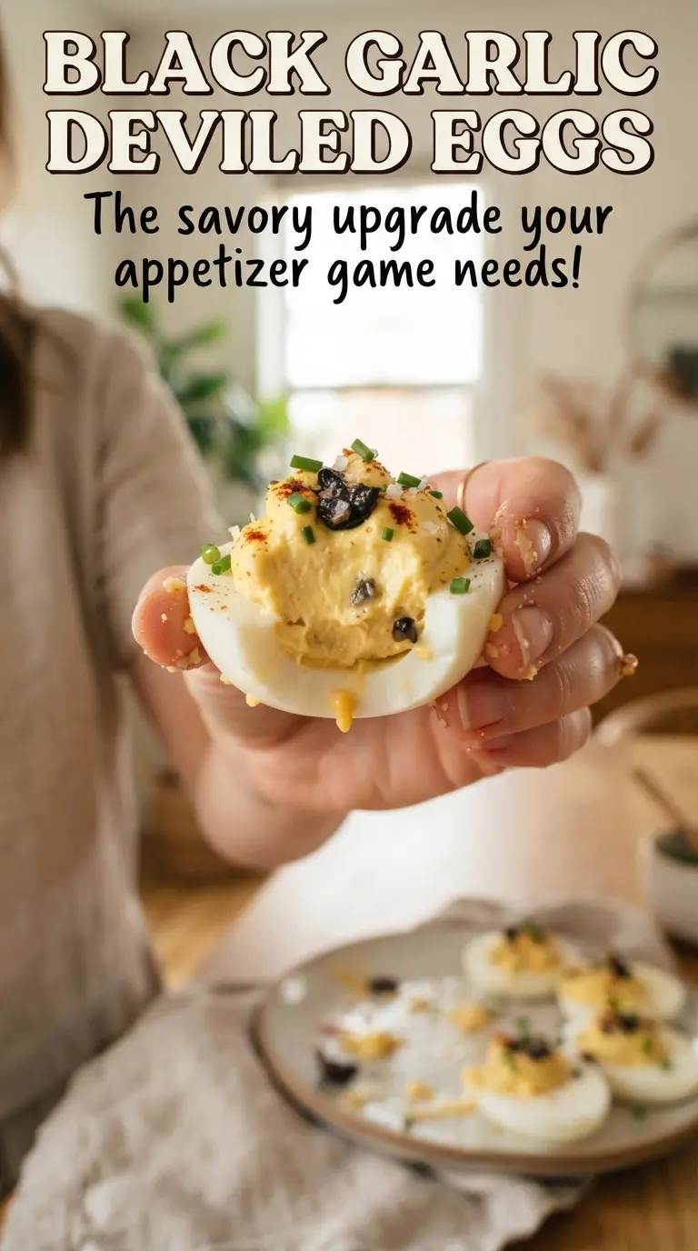 Black Garlic Deviled Eggs elegant creamy savory