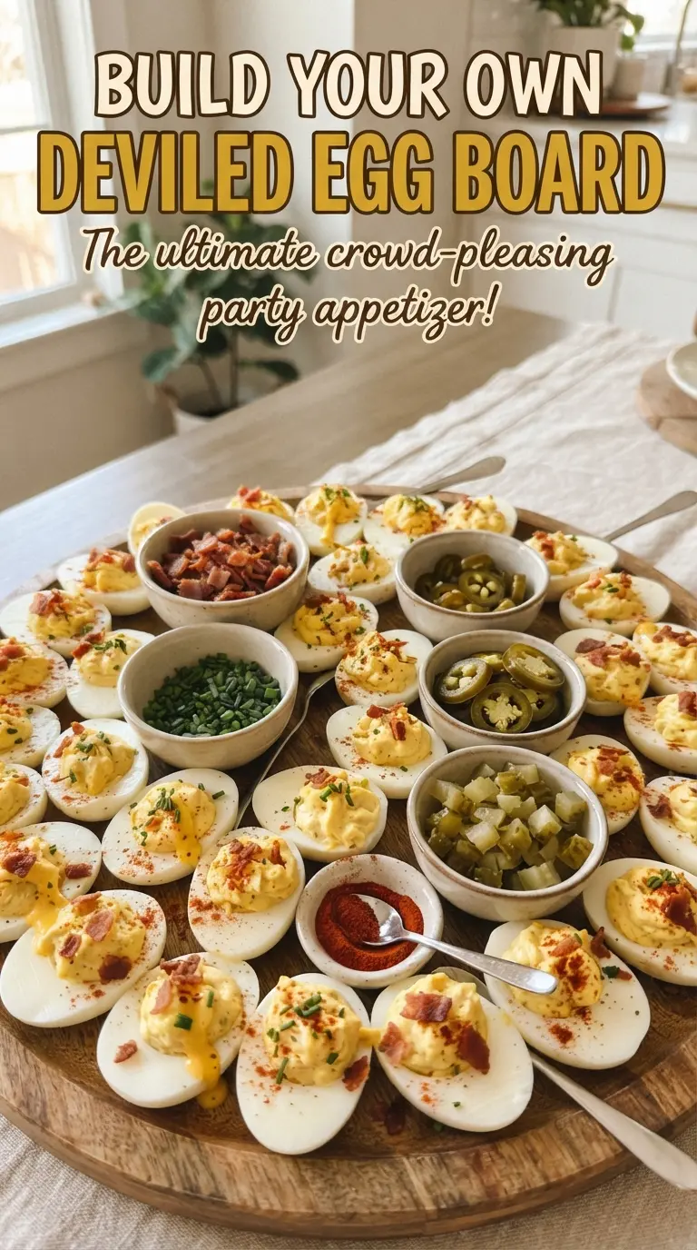 Build Your Own Deviled Egg Board creamy toppings, savory, colorful
